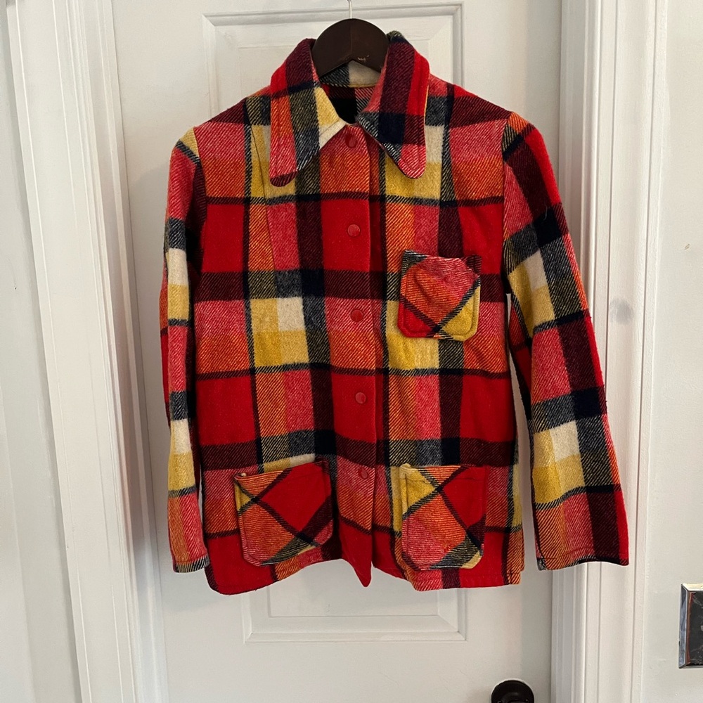 Vintage Women’s Baribeau Wool “Chemise‎ de Laine” Jacket — Sz ~S (19×26)